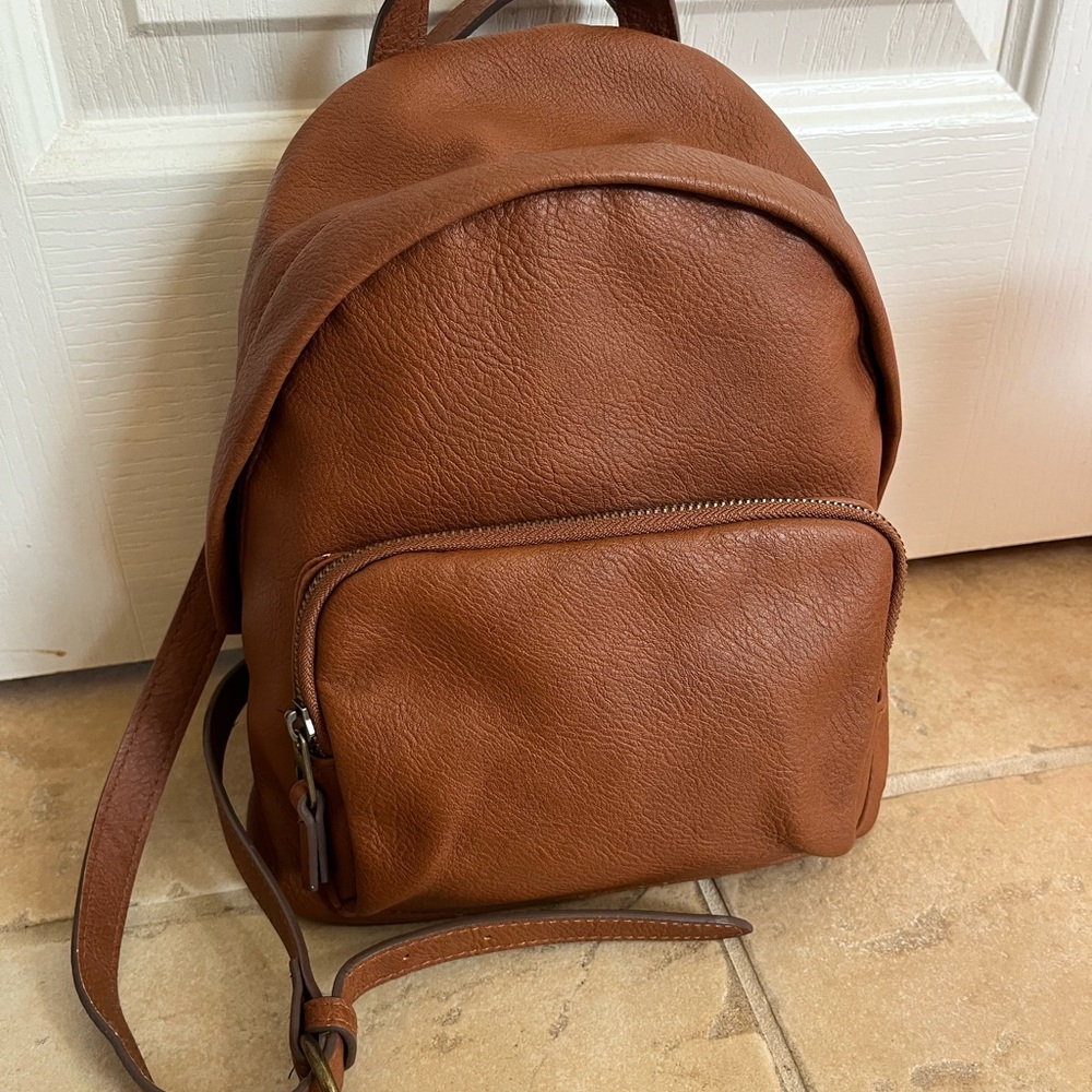 Faux Leather Backpack Purse
